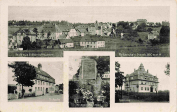 Reitzenhain Erzgebirge Marienberg Schule Rathaus Kriegerdenkmal o 1941