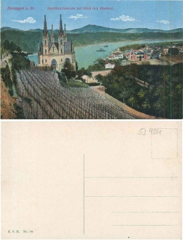 Remagen Apollinariskirche mit Blick ins Rheintal *ca. 1920