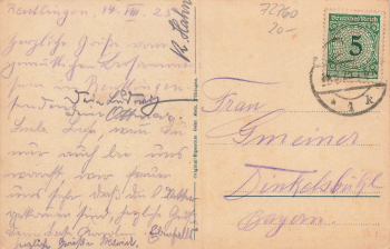 72760 Reutlingen Kuenstlerkarte Franz Frankl o 1925