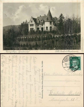 Giant Mountains Agnetendorf Villa Gerhart Hauptmann o August 15, 1928