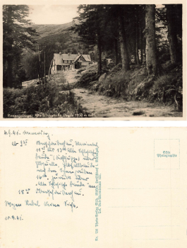 Riesengebirge Alte Schlesische Baude Schlesien Labski-Szczyt-Hütte gebraucht 1941