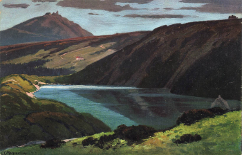 Giant Mountains, large pond, artist's postcard, Morgenstern Silesia * circa 1910