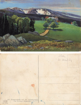 Riesengebirge Die Bismarckhöhe mit der Schneegrube Künstlerkarte Morgenstern Nr 3770 * um 1910