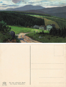 Riesengebirge Die neues Schlesische Baude Künstlerkarte Morgenstern Nr 3768 * um 1910