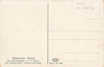 Riesengebirge Eulengrund Künstlerkarte P. Seifert Schlesien * um 1910