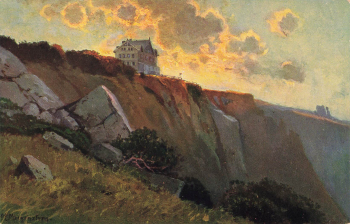 Riesengebirge Prinz Heinrich Baude Künstlerkarte Morgenstern Schlesien Księcia Henryka * um 1910