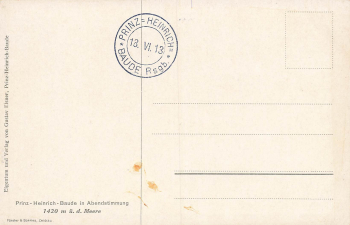 Riesengebirge Prinz Heinrich Baude Künstlerkarte Morgenstern Schlesien Księcia Henryka * um 1910