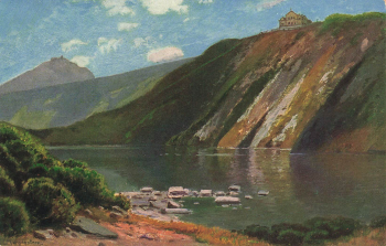 Riesengebirge Prinz Heinrich Baude Künstlerkarte Morgenstern Schlesien Księcia Henryka * um 1910