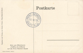 Riesengebirge Prinz Heinrich Baude Künstlerkarte Morgenstern Schlesien Księcia Henryka * um 1910