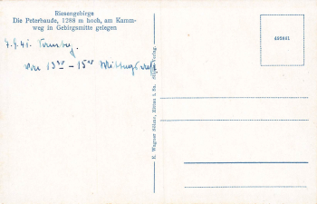 Peterbaude Riesengebirge Sudetengau *  1941