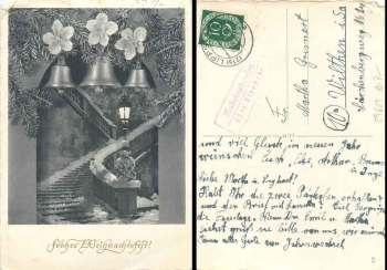 59609 Robringhausen via Lippstadt country postmark on postcard 12/23/1953