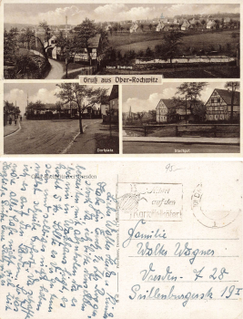 Rochwitz Dresden neue Siedlung Dorfplatz Stadtgut o um 1940