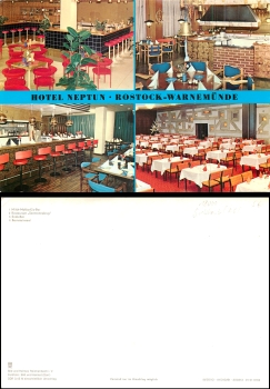 Rostock-Warnemünde Hotel Neptun large map A5 * 1981