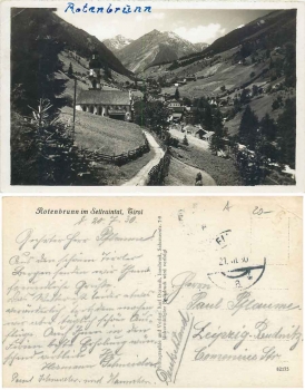 Rotenbrunn Sellraintal Tirol gebr. 20.7.1930