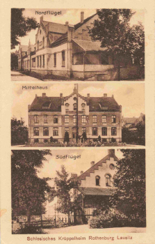 02929 Rothenburg Oberlausitz Schlesisches Krüppelheim Bahnpoststempel Horka-Priebus Zug 5.. 1927