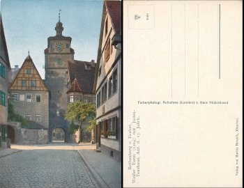 Rothenburg Tauber White Tower with Jewish Dance House * approx. 1930