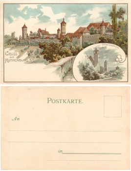 91541 Rothenburg Tauber artist card Stoeberleinsturm * approx. 1900