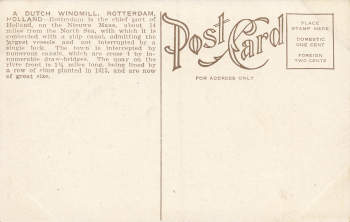 Rotterdam Dutch windmill * around 1910