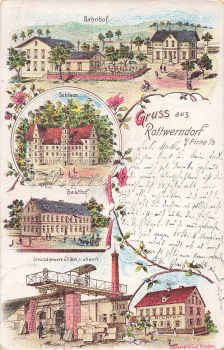 01796 Rottwerndorf Pirna Gasthof Bahnhof Steinsäge Litho 1907