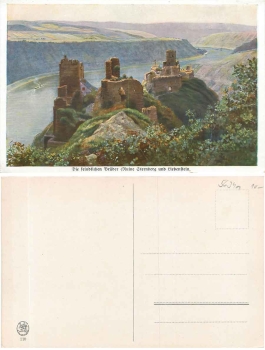 Ruins Sternberg and Liebenstein artist card H. Hoffmann * ca.1920