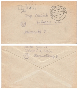 SBZ fee paid stamp o Theissen December 29, 1945