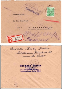 SBZ Michel 181 District handstamp 3 Berlin 8 on 84 Pfennig R-Brief o Berlin W8 1.7.1948