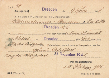 SBZ Michel 185 single franking on local map authority post o Dresden A24 August 20, 1948
