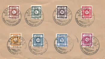 SBZ Ost Sachsen Michel 42A - 50A (ohne 44A) auf Papier o Radebeul 22.9.1945