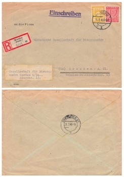 SBZ East Saxony numeric series Post Michel 55 on R-letter o Werdau 19.2.1946