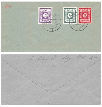 SBZ Ost Sachsen Ziffernserie Post auf Briefumschlag o Dresden Loschwitz 24.1.1946