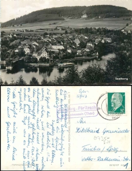 07356 Saalburg-Poeritzsch country postmark on postcard o 11.6.1963