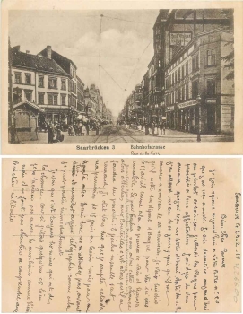 Saarbrucken Bahnhofstrasse gebr. ca. 1919