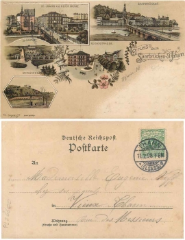 Saarbruecken St. Johann Litho o 11.2.1898