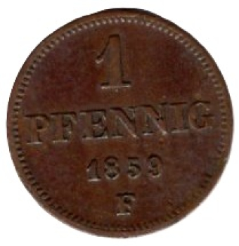 Sachsen Königreich 2 Pfennig 1859 F Johann