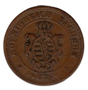 Sachsen Königreich 2 Pfennig 1854 F Johann