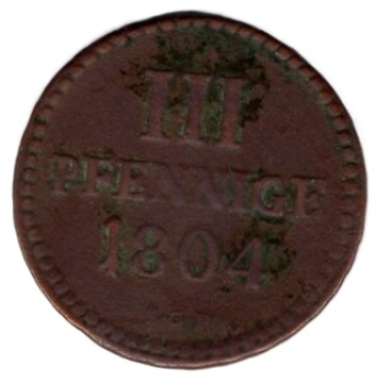 Saxon-Albertine line 3 pfennigs 1804 SGH Frederick Augustus III.