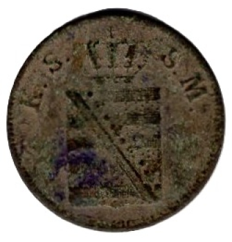 Sachsen Königreich 2 Pfennig 1854 F Johann