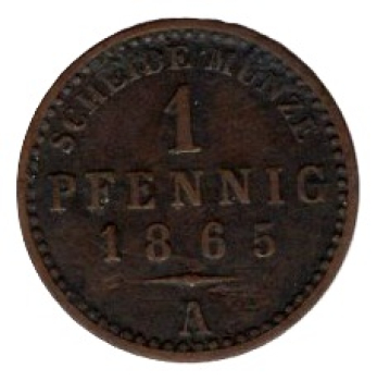 Sachsen Weimar Eisenach 1 Pfennig 1865 A Karl Alexander