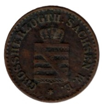Sachsen Weimar Eisenach 1 Pfennig 1865 A Karl Alexander