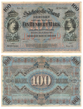 Saxon Bank of Dresden Five Hundred Marks June 15, 1890 RO746 SAX-8
