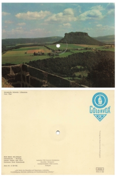 Saxon Switzerland Lilienstein "far behind the mountains..." Colorvox record card around 1960
