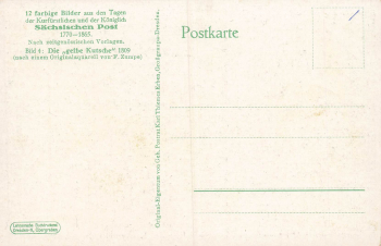 Saxon Post "The Yellow Carriage" 1809 Artist F. Zumpe * ca.1920