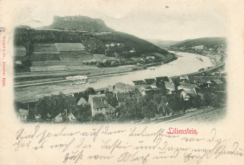 01824 Koenigstein with Lilienstein Saxon Switzerland o 1899