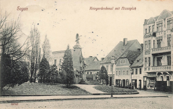 Sagan Nizzaplatz Kriegerdenkmal Schlesien Zagan o 1910