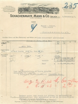 73084 Salach Spinnerei Schachenmayr Mann & Co. Letterhead 1923
