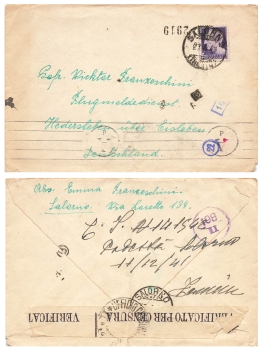 Salorno Verificato per Censura 198 II Brief o 27.4.1943 nach Hederrsleben