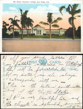 San Diego California State Teachers College gebr. ca. 1920