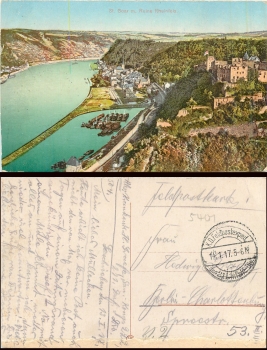 56329 St. Goar Rheinfels Field Post 211th Infantry. div. 1/14/1917