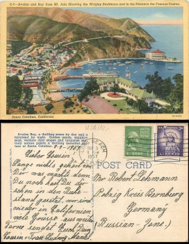 Santa Catalina California Avalon a. Bay from Mt. Ada Casino o 3.9.1957
