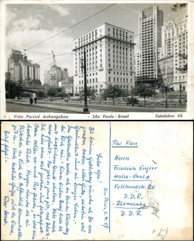 Sao Paulo Brasilien Vist Parcial Anhangabau o 1957